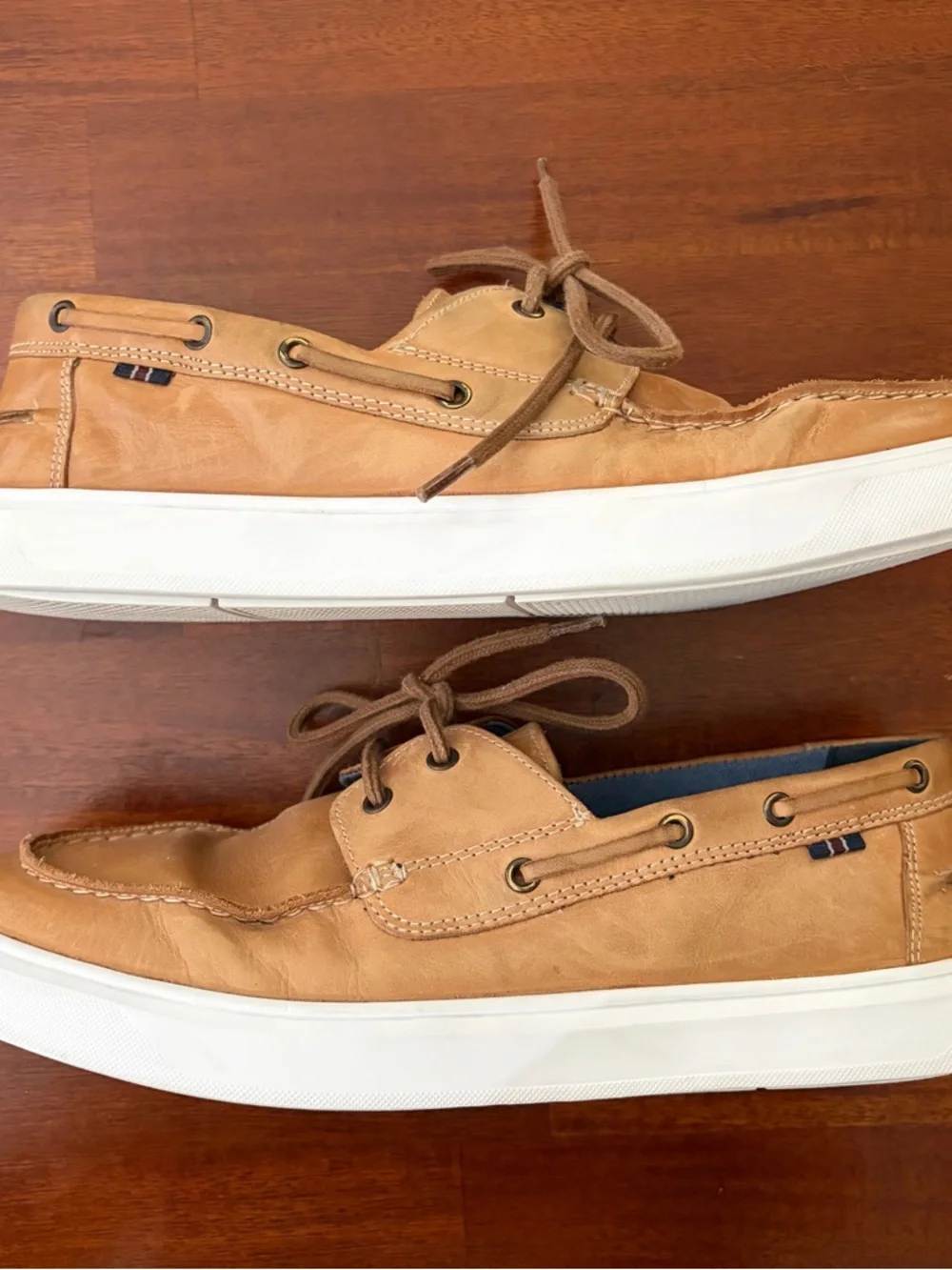 Steve Madden Tan Parnel Leather Boat Shoe‎